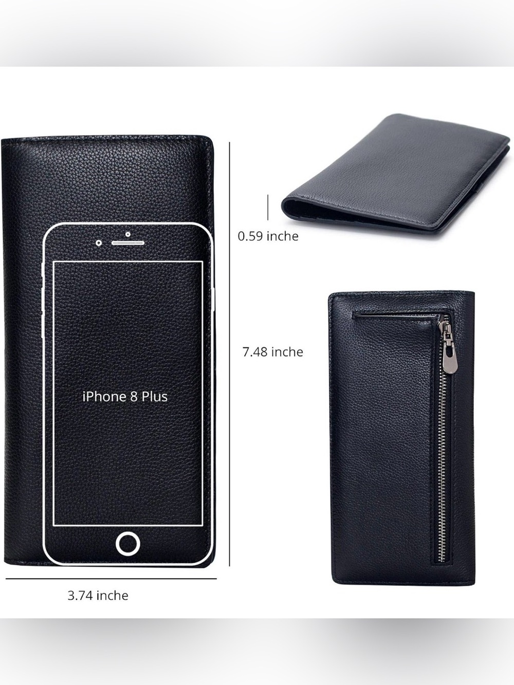 YNS Generic Black Leather Long Wallet - Picture 5 of 6